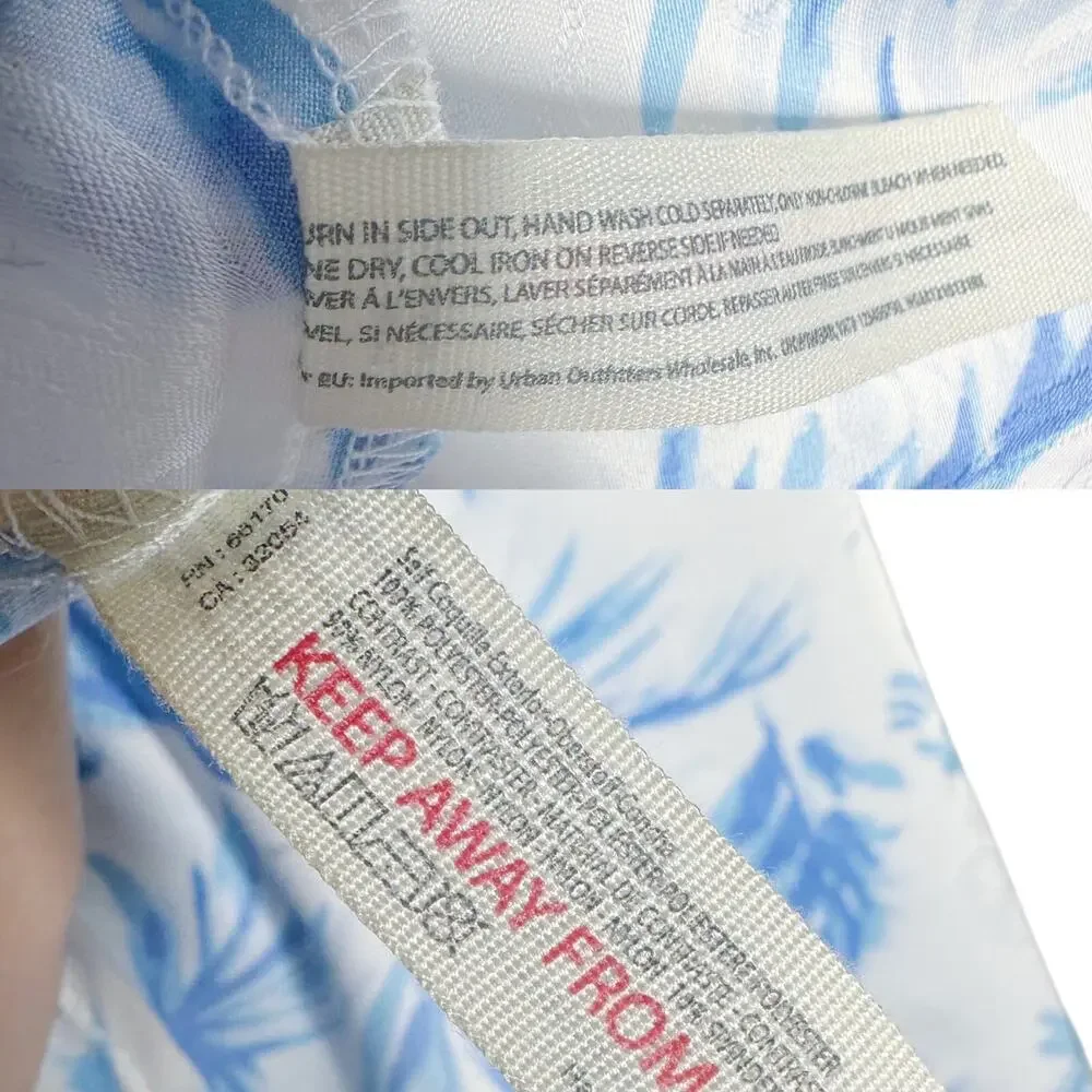 Free People Intimately Beauty Sleep Pajama Top Medium Blue Ivory Floral Button